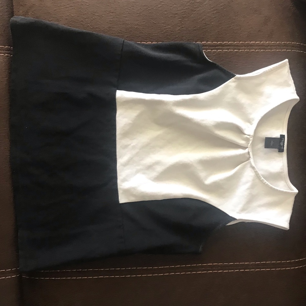Ann Taylor black and white stretch top